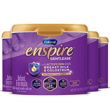 Load image into Gallery viewer, Enfamil Enspire Gentlease Infant Formula with Immune-Supporting Lactoferrin,Brain Building DHA, 5 Nutrient Benefits in 1 Formula, Eases Gas, Fussiness, Spit-up, Crying, Reusable Tub, 20 Oz, Pack of 4