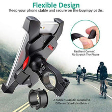 Load image into Gallery viewer, Bovon Bike Phone Mount, Universal Adjustable Bicycle Motorcycle Phone Holder Cradle Clamp Compatible with iPhone X/XR/XS MAX/8/7/6 Plus, Samsung Galaxy S10/S10e/S9/S8 Plus and Most 3.5"-6.5"