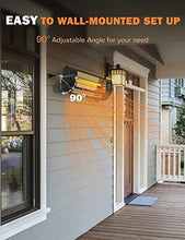 Load image into Gallery viewer, Electric Patio Heater, 1500W Garage Heater w/Remote Control 9H Timer, 3S Fast Heating Outdoor Heater for Patio, w/Tip-Over & Overheating Protection, Waterproof Wall-Mounted/Freestanding Heater