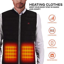 Load image into Gallery viewer, 5V Heated Vest with battery pack,USB Charging Lightweight Heated Jacket,Heating Clothing Size Adjustable for Men Male