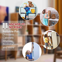 Load image into Gallery viewer, SYOSIN Furniture Straps (6 Pack) for Baby Proofing, Metal Child Proofing Furniture Anchors, Secure 400 Pound Falling Furniture Prevention Straps Child Pet Safety Straps Earthquake Resistant