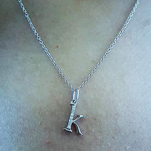 Load image into Gallery viewer, Dazzlingrock Collection 0.05 Carat (ctw) 14K Diamond Lowercase Letter 'k' Initial Pendant, White Gold