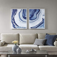 Load image into Gallery viewer, Madison Park Ethereal Wall Art-Multi Blue, Print in White Frame Modern Abstract Stretched 2 Piece Set Painting Living Room Décor, Each Canvas: 23.5" W x 29.5" H x 1.625" D, 2 Count