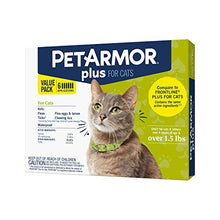 Load image into Gallery viewer, PetArmor Plus for Cats, Flea & Tick Prevention for Cats (Over 1.5 lb), Includes 6 Month Supply of Topical Flea Treatments