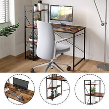 Load image into Gallery viewer, Bestier Computer Desk with Shelves,Writing Desk with Storage Bookshelf Reversible Study Table Office Corner Desk with Shelves Home Office Desk with Bookshelf Easy Assemble (47 Inch, Rustic Brown)