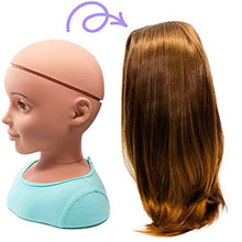 Load image into Gallery viewer, I'm A Stylist Styling Head Deluxe Lucy - Doll Mannequin Head, Interchangeable Wig, Synthetic Fiber Brown Hair Includes Magnetic Lashes, Hair Accessories, Earrings & Face Gems for Kids 8+ Years - 13"