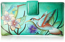 Load image into Gallery viewer, Anna by Anuschka womens 1833 Wallet Hand Painted Genuine Leather, Birds in Paradise Green, One Size US
