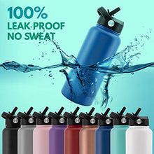 Load image into Gallery viewer, Amazing Items Personalized Water Bottle with Straw Lid, 18 oz - Fire Red | Custom Stainless Steel Sports Water Bottle w/ Name and Text - Double Wall + Vacuum Insulated - Rotating Handle