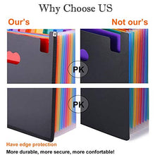 Load image into Gallery viewer, 24 Pocket Expanding File Folder with Cloth Edge Wrap, Letter Size Organizer Expandable Accordion A4 Files Bag