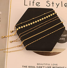 Load image into Gallery viewer, Layered Paperclip Chain Anklet 14K Gold Plated Boho Beach Abkle Bracelet for Women