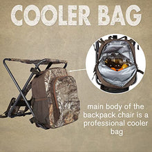 Load image into Gallery viewer, TIMBER RIDGE 3 in 1 Cooler Backpack Foldable Fishing Chair with Cooler Bag, Compact Lightweight and Portable for Outdoor, Camping, Hiking(CAMO)