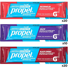 Load image into Gallery viewer, Propel Powder Packets, 3 Flavor Variety Pack, Electrolytes, Vitamins and No Sugar, Packaging May Vary, 50 Pack