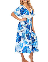 Load image into Gallery viewer, Bsubseach Long Swimsuit Cover Up Summer Kimono Short Sleeve Beach Open Front Cardigan Cover Ups for Women Green