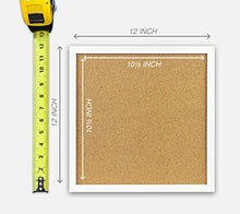 Load image into Gallery viewer, Elegant Boards 4 Pack Cork Bulletin Board 12"X 12" Square Wall Tiles, Modern White Framed Boards for Home and Office (Pushpins, Hardware and Template Included)
