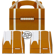 Load image into Gallery viewer, Football Party Treat Boxes | Team Favor Box with Handle (24 Pcs Set) | Football Party Supplies | Sports Theme Birthday Goody Boxes | By Anapoliz