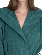 Load image into Gallery viewer, TowelSelections Women's Hooded Robe Turkish Cotton Soft Luxury Bathrobe X-Small/Small Deep Sea