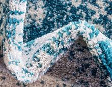 Load image into Gallery viewer, Unique Loom Bromley Collection Vintage Traditional Medallion Border Turquoise Round Rug (5' 0 x 5' 0)