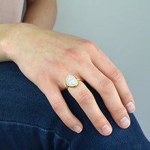 Load image into Gallery viewer, Rough Green Tourmaline Ring, Bezel Set Ring, Vermeil Gold or Sterling Silver