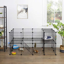 Load image into Gallery viewer, SONGMICS Pet Playpen Includes Cable Ties, Metal Wire Apartment-Style Two-Storey Bunny Fence and Kennel, Comfortable Pet Premium Villa for Guinea Pigs, Bunnies, Rabbits,Puppies,Indoor Upgrade ULPI02H