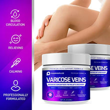 Load image into Gallery viewer, Varicose Veins Cream, Varicose Vein & Soothing Leg Cream, Natural Varicose & Spider Veins Treatment, Strengthen Capillary Health, Improve Blood Circulation, Tired and Heavy Legs Fast Relief 2oz