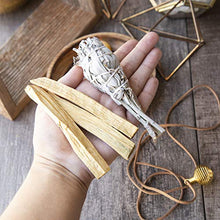 Load image into Gallery viewer, White Sage, Palo Santo Wood & Crystal Healing Kit (17Pc) ~ Smudge Stick, Palo Santo Sticks, Raw Crystals, Quartz Obelisk, 7 Chakra Stones, +Bracelet & Spiral Pendant Necklace w COA & Info Card
