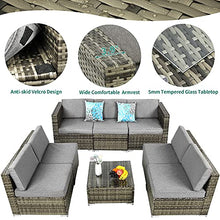 Load image into Gallery viewer, YITAHOME 8 Piece Outdoor Patio Furniture Sets, Garden Conversation Wicker Sofa Set, and Patio Sectional Furniture Sofa Set with Coffee Table and Cushion for Lawn, Backyard, and Poolside, Gray Gradient