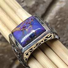 Load image into Gallery viewer, Gorgeous Purple Copper Turquoise 925 Sterling Silver Men's Ring Size 8.75, 9, 9.75, 10, 10.75, 11, 11.25, 11.75, 12, 12.25, 12.75, 13, 13.25, 13.75, 14