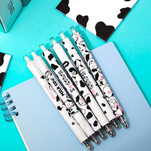 Load image into Gallery viewer, 12 Pcs Cute Cow Pen Cartoon Gel Ink Pens with Grip 0.5 mm Black Cow Print Pens Retractable Kawaii Ballpoint Pen for Home Travel Office School Supplies Friends Teachers Students Study Accessories