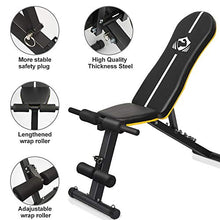 Load image into Gallery viewer, Yueetc Workout Bench, Heavy Duty Stands 400LBS Weight Bench Adjustable Double Enhanced Backrest/Seat for Home Gym Strength Dumbbell Training Utility Bench Full Body Workout Press Bench - Black