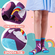 Load image into Gallery viewer, Kids Girls Cotton Socks Gift Soft Novelty Socks Cute Unicorn Pattern 6 Pairs (Animal Unicorn A, 5-8 Y)