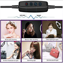 Load image into Gallery viewer, CWH&WEN Selfie Fill Lamp, 6 Inch LED Ring Light with Tripod Stand, 10 Brightness Levels and 3 Lighting Modes, for Selfie Pictures YouTube Videos Makeup