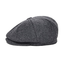 Load image into Gallery viewer, JANGOUL Boys Vintage Newsboy Cap Tweed Flat Beret Cabbie Hat for Kids Toddler Pageboy (48cm(6-24 Months), Dark Khaki)
