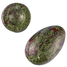 Load image into Gallery viewer, mookaitedecor Bundle - 2 Items: Dragon Blood Jasper Crystal Egg with Stone Stand & Natural Agate Slice Art Print Polar Bear Table Display with Wooden Stand for Home Decor