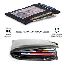 Load image into Gallery viewer, Slim Minimalist Wallet Front Pocket RFID Blocking Real Leather credit card holder for Men & Women (MOSS CRAZY HORSE)
