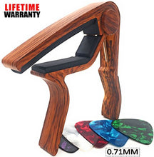 Load image into Gallery viewer, WINGO Guitar Capo for Acoustic and Electric Guitars - Rosewood with 5 Picks