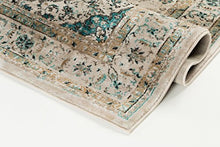 Load image into Gallery viewer, Well Woven Djemila Medallion Beige/Blue Vintage Persian Floral Oriental Area Rug 5 x 7 (5'3" x 7'3") Distressed Modern Shabby Chic Thick Soft Plush