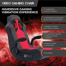 Load image into Gallery viewer, X Rocker, 5172801, Vibe 2.1 Wireless Bluetooth Gaming Floor Rocker, 23.62 x 14.57 x 17.69, Black/Red