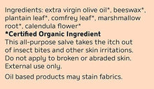 Load image into Gallery viewer, Motherlove Green Salve (1 oz.) Kid-Friendly Herbal Ointment for Bumps, Bites, and Bruises - Itchy Bug Bite Relief, Organic & Cruelty-Free
