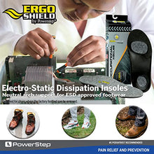 Load image into Gallery viewer, Powerstep Mens-Adult ErgoShield ESD Insoles, Grey, Men's 9-9.5 / Women's 11-11.5