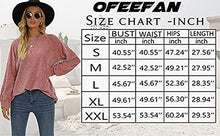 Load image into Gallery viewer, OFEEFAN Oversized Pullover Chenille Sweaters for Women Crewneck Balloon Sleeve Wine Red Size L