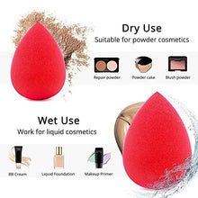Load image into Gallery viewer, BEAKEY 5 Pcs Makeup Sponge Set, Foundation Blending Beauty Sponge, Flawless for Liquid, Cream, and Powder, Multi-colored Makeup Sponges