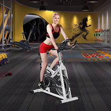 Load image into Gallery viewer, IDEER LIFE Indoor Cycling Bike Stationary Exercise Bike for Home Cardio Workout Smooth Belt Drive with Hand Pulse Sensor/LCD Display/Tablet Mount/Comfortable Seat Cushion(White09062)