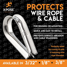 Load image into Gallery viewer, 12 Pk Stainless Steel Thimbles for Wire Rope - 3/32 Inch - Marine Rigging, Sailing, Boat Anchor, Fishing, Railing, DIY, Hobby, Commercial, Industrial Applications - by Xpose Safety