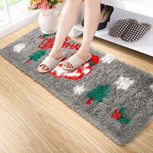 Load image into Gallery viewer, Foxmas Soft Christmas Rug Santa Claus Area Rug Gift for Holiday Décor Fluffy Plush Shaggy Doormat Anti-Skip Carpets for Indoor Garden Kitchen Bedroom Entrance Front Door, 2ft x 6ft, Grey