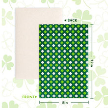 Load image into Gallery viewer, Whaline 12Pcs St. Patrick's Day Faux Leather Sheet Green Plaid Shamrock Clover Lichee Pattern Synthetic Leather Glittery Green Gold Fabric Crafts for Earring Hair Bow Holiday Craft Gift DIY, 8 x 12"