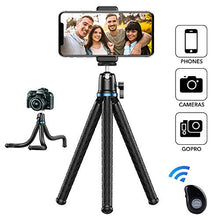 Load image into Gallery viewer, Apexel Phone Tripod, Flexible Tripod with Wireless Remote Shutter, Compatible with iPhone/Android Samsung, Mini Tripod Stand Holder for Camera GoPro/Mobile Cell Phone