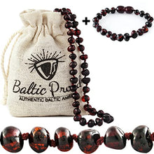 Load image into Gallery viewer, Baltic Amber Necklace And Bracelet Gift Set (Unisex Cherry) - Certified Premium Quality Raw Baltic Amber