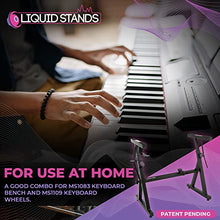 Load image into Gallery viewer, Liquid Stands Piano Keyboard Stand - Z Style Adjustable and Portable Heavy Duty Music Stand for Kids and Adults -Fits 54-88 Key Electric Pianos - Sturdy Musical Keyboard Stand (Black)
