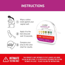 Load image into Gallery viewer, NutraBlast Feminine pH Test Strips 3.0 - 5.5 | Monitor Intimate Health | Easy to Use & Accurate Women’s Acidity & Alkalinity Balance pH Level Tester Kit (100 Tests Roll)