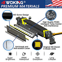 Load image into Gallery viewer, LED Light Bar 6 inch 2PCS - 4WDKING Screwless Design 60W Off Road LED Spot Flood Combo Work Light Super Bright Truck Driving Fog Lamp IP69K Waterproof Fit for Ford F150 Polaris RZR Jeep Wrangler